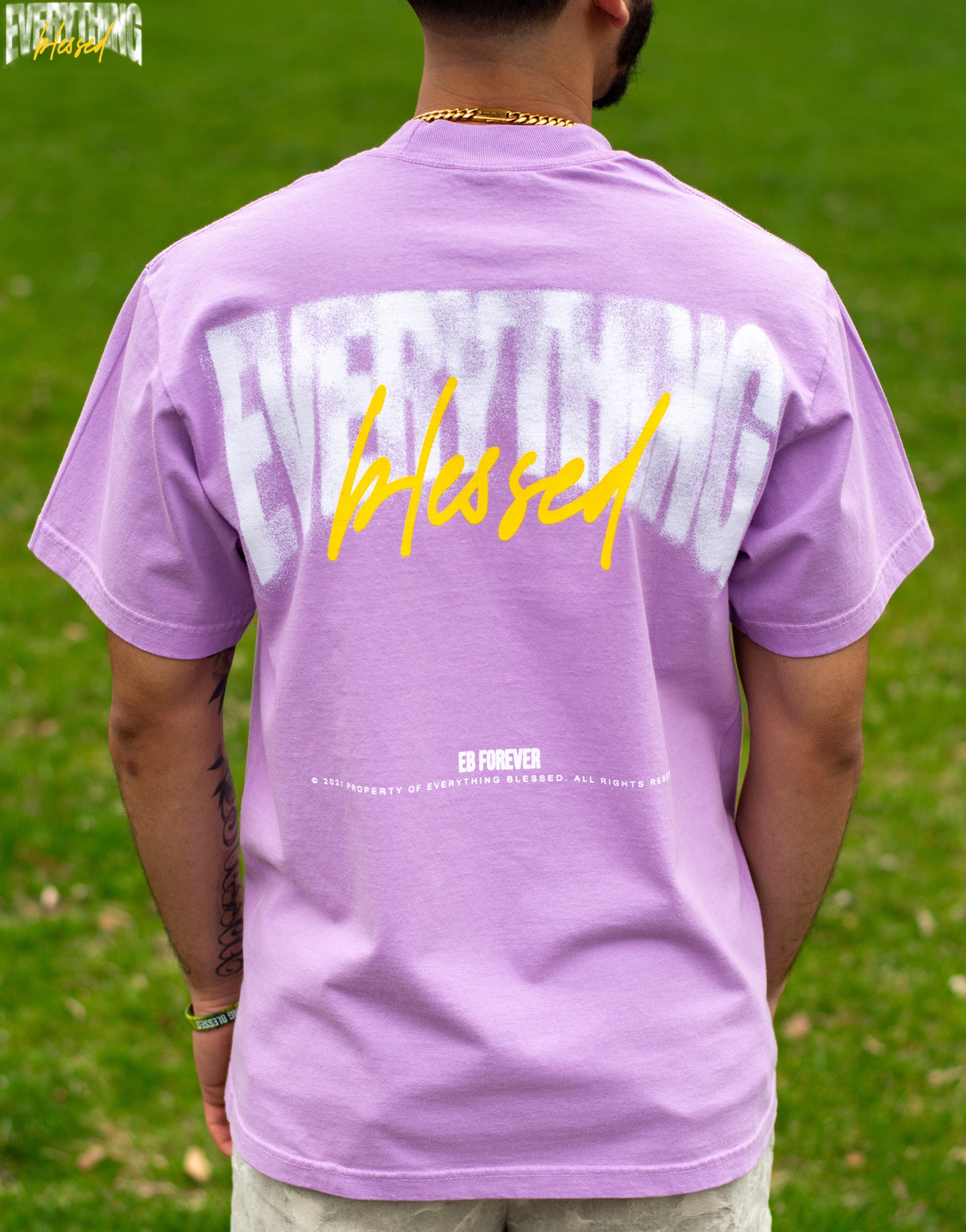PASTEL PURPLE “SPRAY PAINT LOGO” HEAVYWEIGHT SHORT SLEEVE T-SHIRT