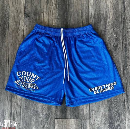 ROYAL BLUE “C.Y.B.N.Y.P” MESH SHORTS