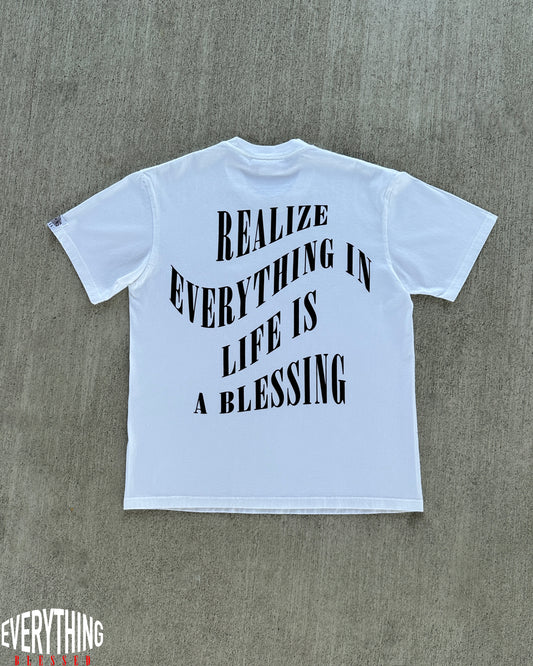 WHITE/BLACK SLOGAN T-SHIRT