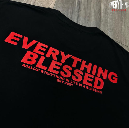 BLACK/RED “EVERYTHING BLESSED” ESSENTIAL T-SHIRT