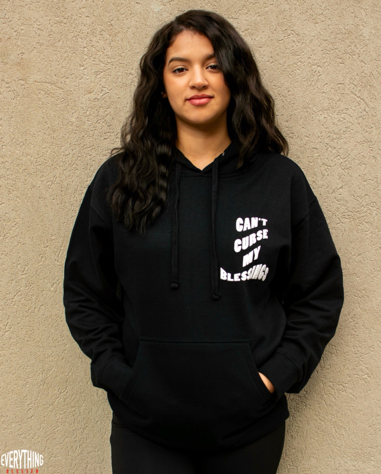 BLACK/WHITE “C.C.M.B” PUFF PRINT HOODIE