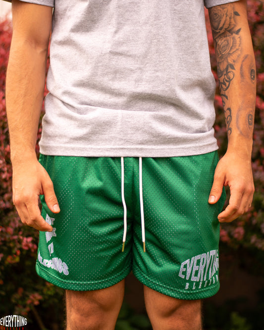 GREEN/GRAY “C.C.M.B” MESH SHORTS