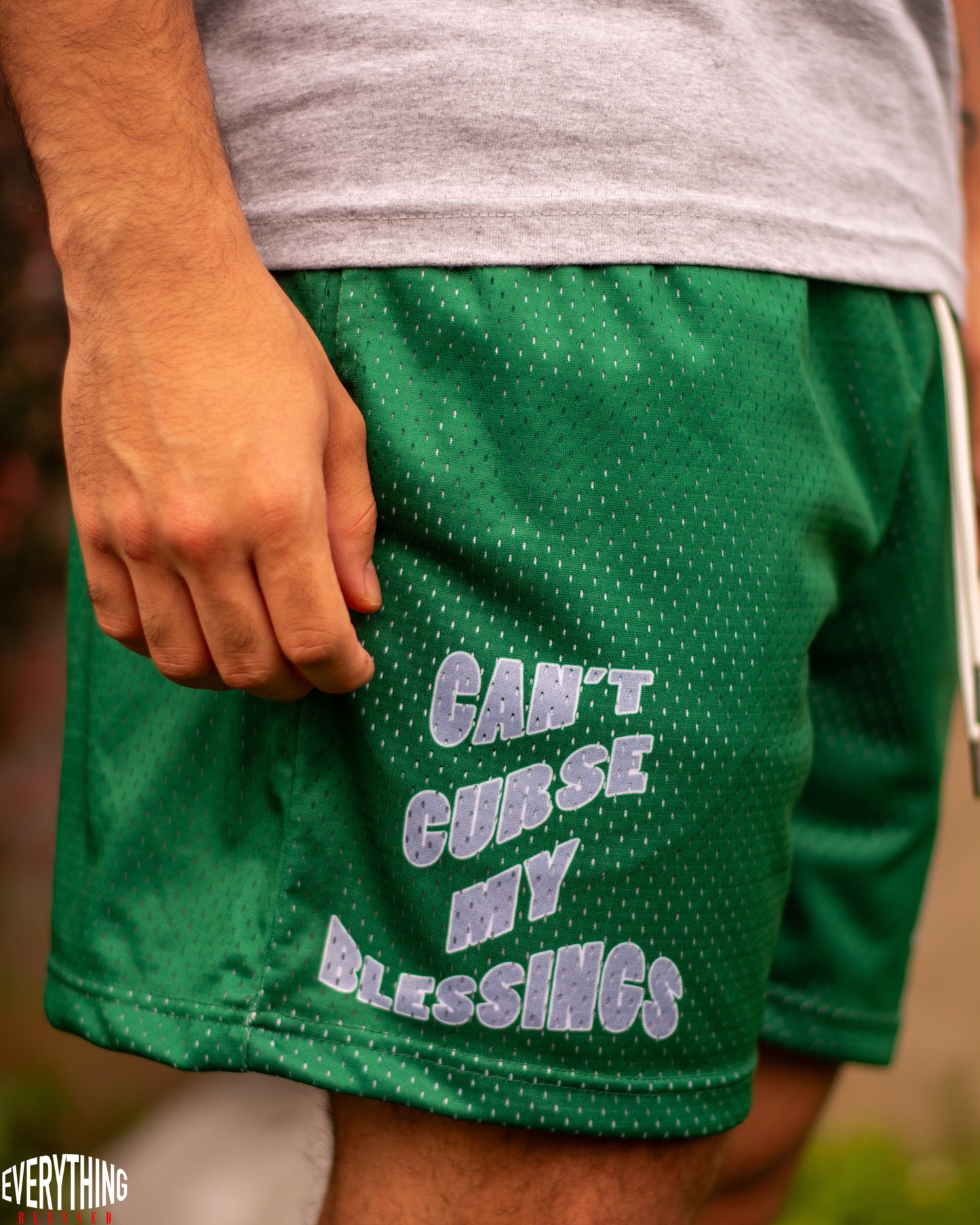 GREEN/GRAY “C.C.M.B” MESH SHORTS