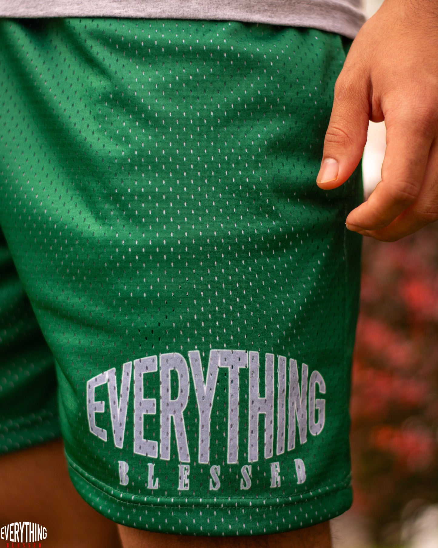 GREEN/GRAY “C.C.M.B” MESH SHORTS