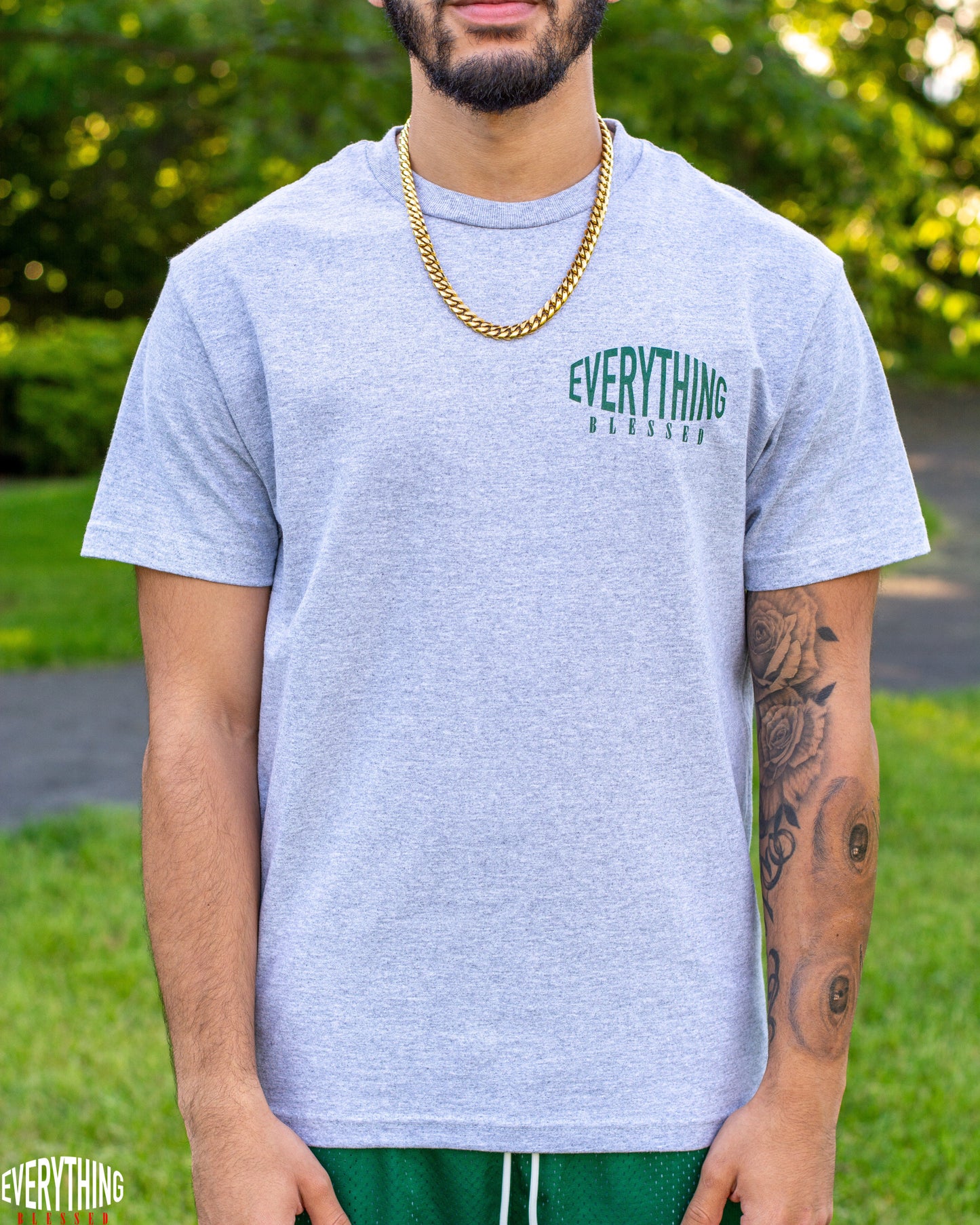 GRAY/GREEN “C.C.M.B” T-SHIRT