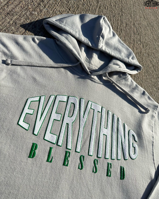 SMOKE/GREEN LOGO PUFF PRINT HOODIE