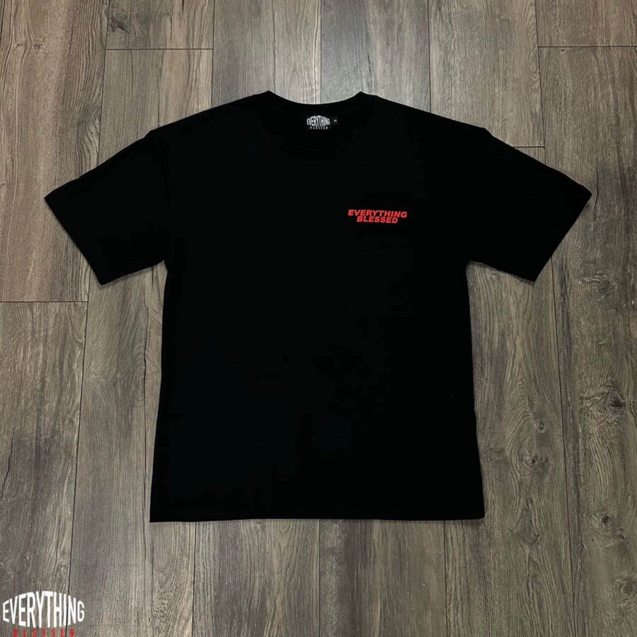 BLACK/RED “EVERYTHING BLESSED” ESSENTIAL T-SHIRT