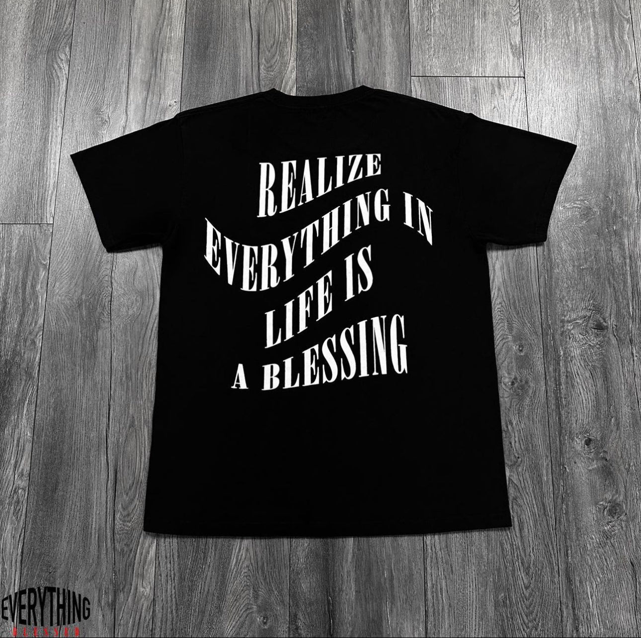 BLACK/WHITE SLOGAN T-SHIRT