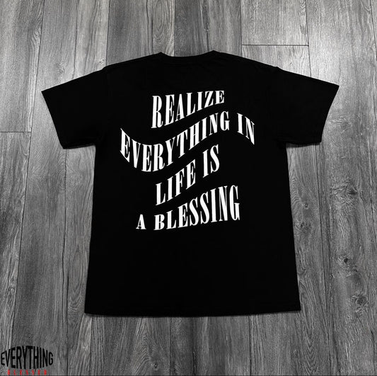 BLACK/WHITE SLOGAN T-SHIRT