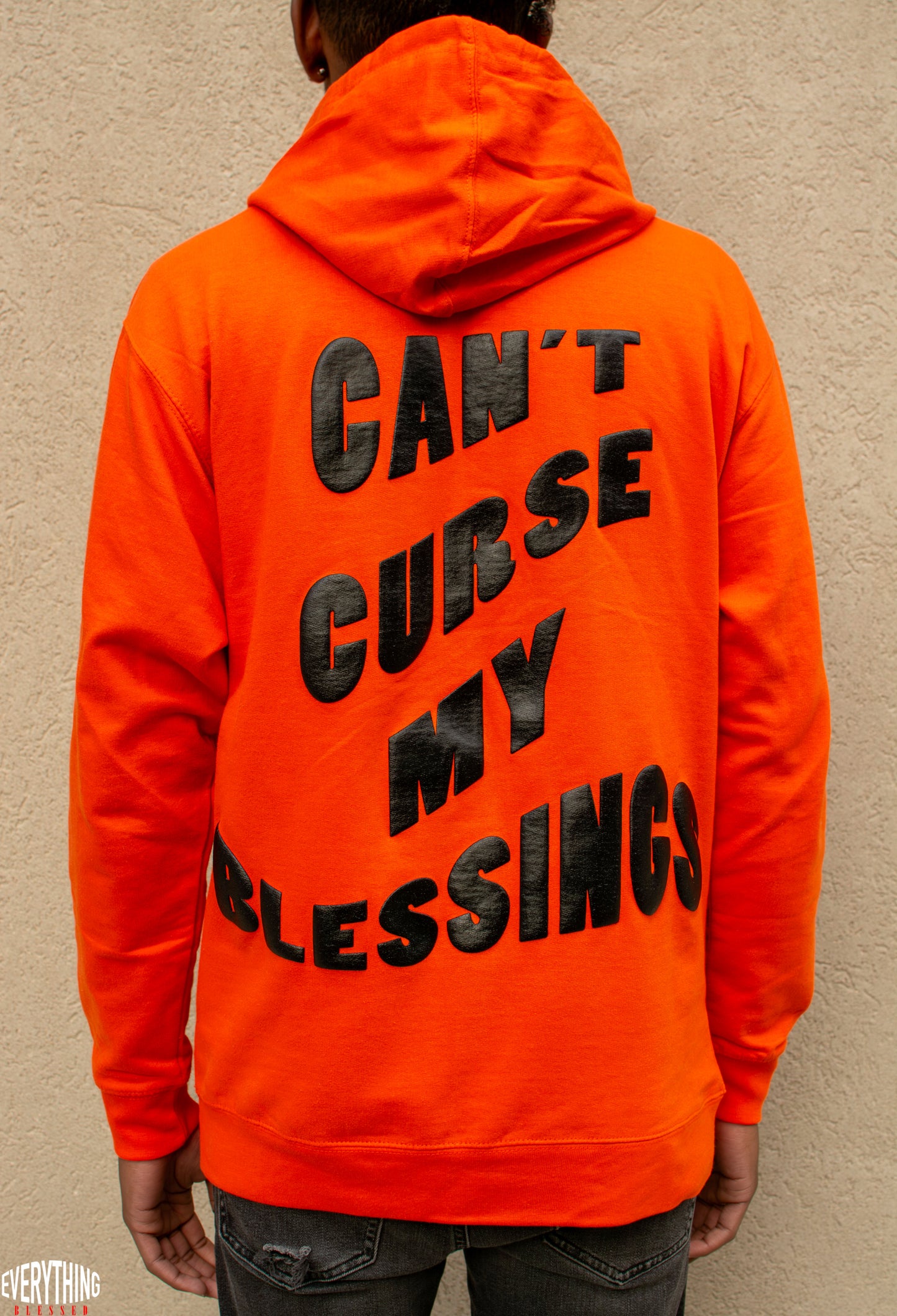 ORANGE/BLACK “C.C.M.B” PUFF PRINT HOODIE