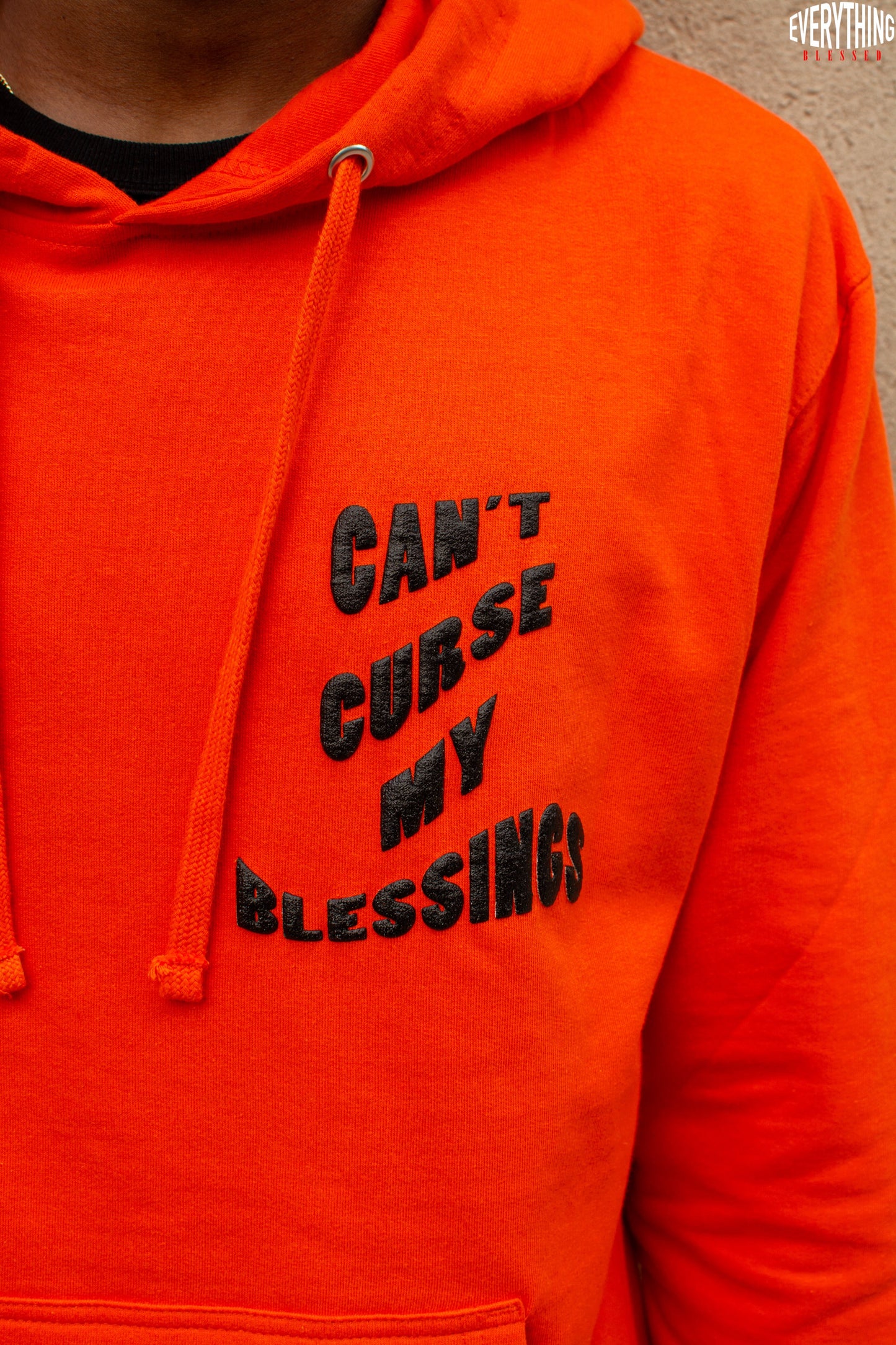 ORANGE/BLACK “C.C.M.B” PUFF PRINT HOODIE